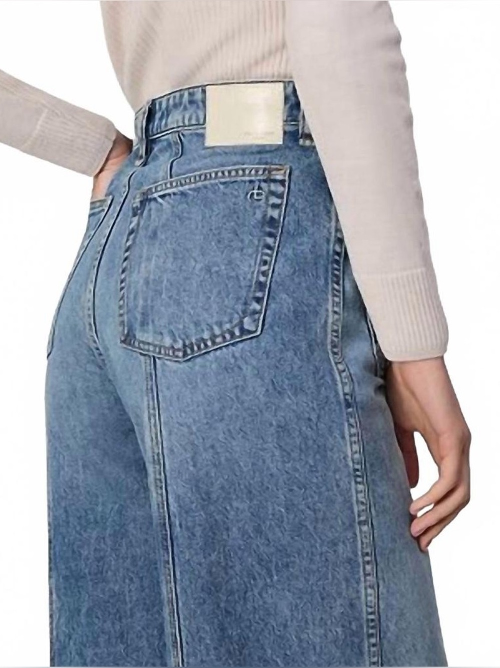 NWT Rag & Bone Marina High Rise Wide Leg Jeans in Liliana Denim Sz 31 Summer Lux - Picture 5 of 15